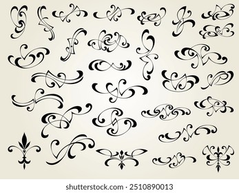 Conjunto de elementos decorativos para design isolado, editável. Da maior e melhor coleção de elementos decorativos.