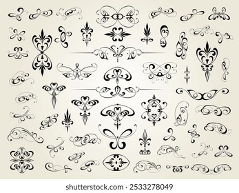Set of  decorative elements for design isolated, editable. From the largest and best collection of decorative elements .