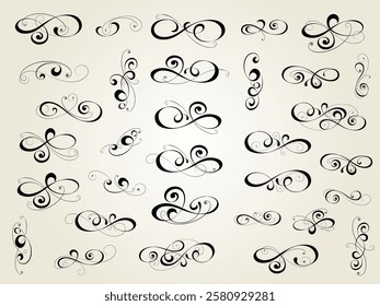 Set of  decorative elements for design isolated, editable. From the largest and best collection of decorative elements .