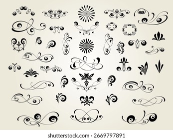 Conjunto de elementos decorativos para design isolado, editável. Da maior e melhor coleção de elementos decorativos.