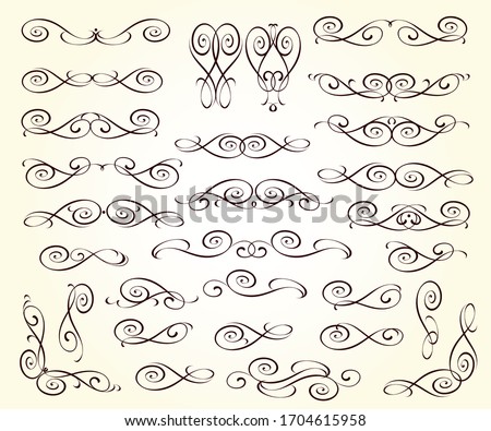Set of decorative elements for design isolated, editable.