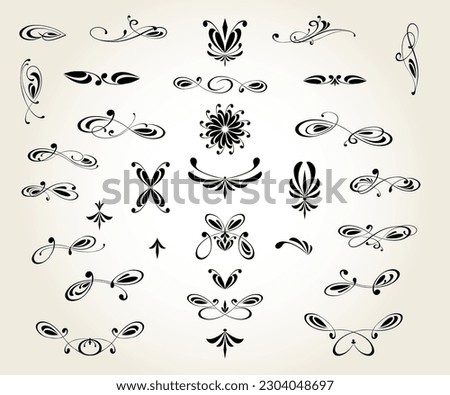 Set of  decorative elements for design isolated, editable. From the largest and best collection of decorative elements .