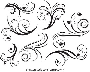 Set of decorative elements for design. Vector illustration.