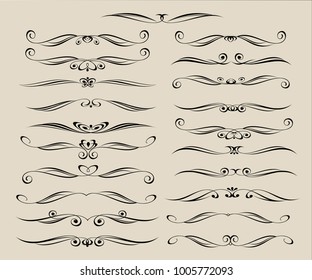 Set of decorative elements. Dividers.Vector illustration.