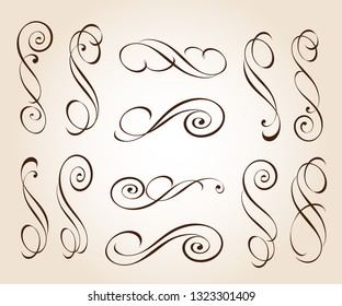 Set of decorative elements. Dividers.Vector illustration.