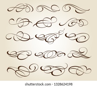 Set of decorative elements. Dividers.Vector illustration.