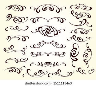 Set of decorative elements. Dividers.Vector illustration.