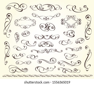 Set of decorative elements. Dividers.Vector illustration.