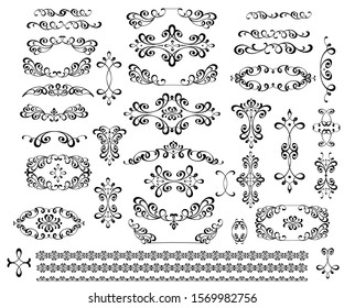 Set of decorative elements. Dividers.Vector illustration.