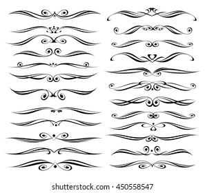 Set of decorative elements. Dividers.Vector illustration. Black white. 