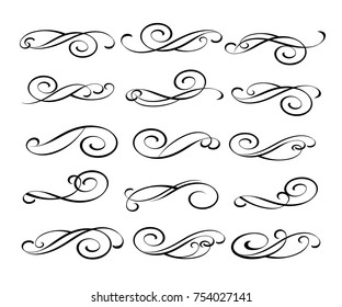 Set of decorative elements. Dividers.Vector illustration.