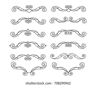 Set of decorative elements. Dividers.Vector illustration.Black .