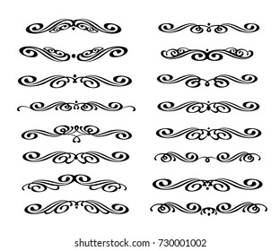 Set of decorative elements. Dividers.Vector illustration.Black .