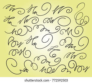 Set of decorative elements. Dividers.Vector illustration.Black .