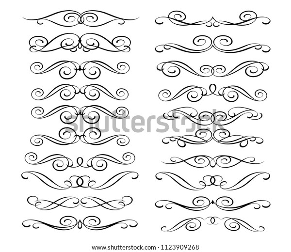 Set Decorative Elements Dividersvector Illustrationwell Built Stock ...