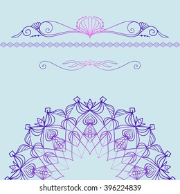 Set of decorative elements for an elegant design. Calligraphic vector for cards, invitations.
