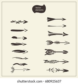 Set of decorative elements for an elegant design. Calligraphic vector for cards, invitations.