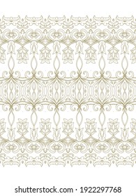 Conjunto de elementos decorativos - cintas florecientes, sobre fondo blanco