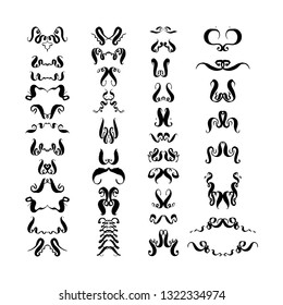 set of decorative elements. hand-drawn vector illustration on white background
