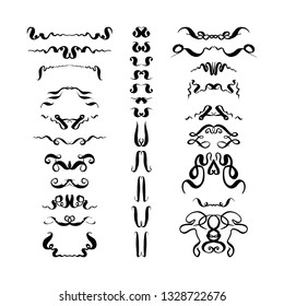 set of decorative elements. hand-drawn vector illustration on white background