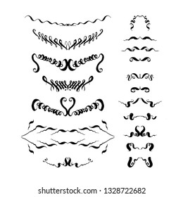 set of decorative elements. hand-drawn vector illustration on white background