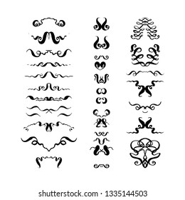 set of decorative elements. hand-drawn vector illustration on white background