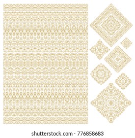 Set of decorative elements on white background
