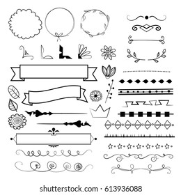 set of decorative elements for pages, invitation and greeting cards design