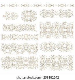 Set of decorative elements with pomegranates