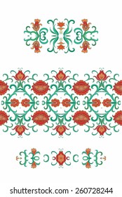 Set of decorative elements with pomegranates