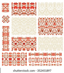 Set of decorative elements - ribbons, ornaments