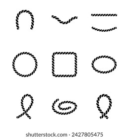 Set of decorative elements of the rope vector illustration