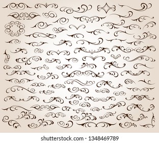 Set of decorative elimen.Dividers.Vector illustration.