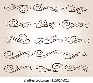 Set of decorative elimen.Dividers.Vector illustration.