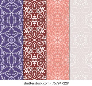 set of decorative ethnic background. seamless vector illustration. decorative floral ornament for fashion design