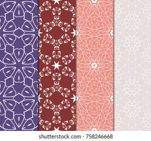 set of decorative ethnic background. seamless vector illustration. decorative floral ornament for fashion design