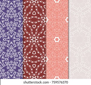 set of decorative ethnic background. seamless vector illustration. decorative floral ornament for fashion design