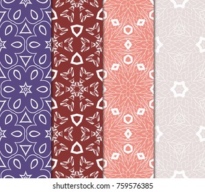 set of decorative ethnic background. seamless vector illustration. decorative floral ornament for fashion design