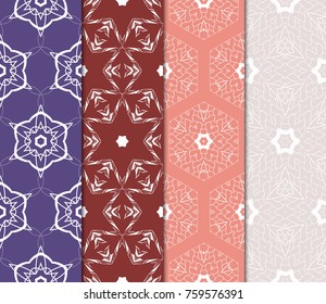 set of decorative ethnic background. seamless vector illustration. decorative floral ornament for fashion design