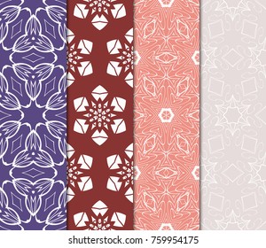 set of decorative ethnic background. seamless vector illustration. decorative floral ornament for fashion design