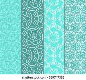 set of decorative ethnic ornament. Seamless vector illustration. Floral style. For interior design, fabric print, page fill, wallpaper, textile