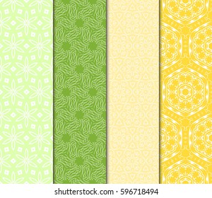 set of decorative ethnic ornament. Seamless vector illustration. Floral style. For interior design, fabric print, page fill, wallpaper, textile