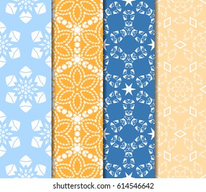 set of decorative ethnic ornament. Seamless vector illustration. Floral style. For interior design, fabric print, page fill, wallpaper, textile