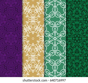 set of decorative ethnic ornament. Seamless vector illustration. Floral style. For interior design, fabric print, page fill, wallpaper, textile