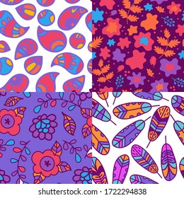 set of decorative fabric backgrounds