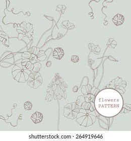 Set of decorative, floral design elements, pattern can be used for invitation, congratulation