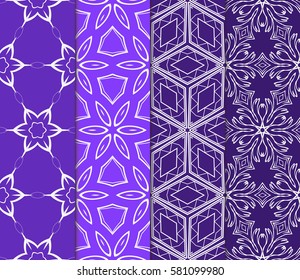 set of decorative floral, geometric ornament. modern pattern. seamless vector illustration. for interior design, textile, wallpaper