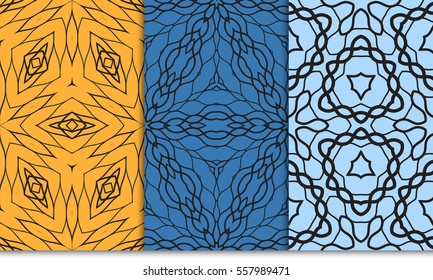 set of decorative floral lace ornament. seamless vector illustration. template for wallpaper, invitation, card