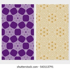 set of decorative floral and leave pattern. Vector seamless. For interior design, invitation, wallpaper.