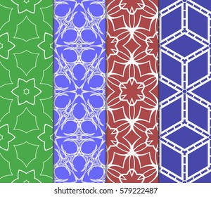 set of Decorative floral ornament. geometric seamless pattern. vector illustration. for interior design, wallpaper, invitation, fabric, decor